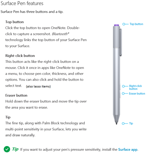 Surface Pen Features 